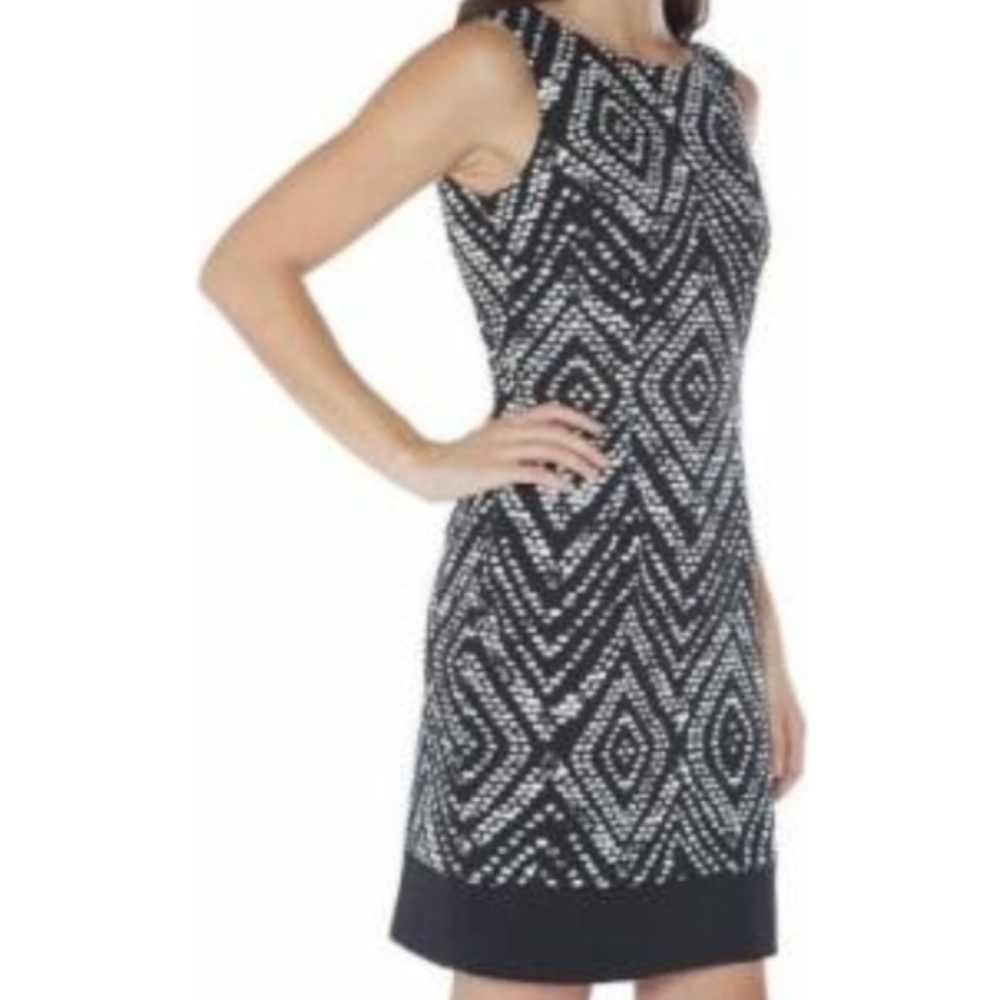 Mario Serrani || black and white shift dress